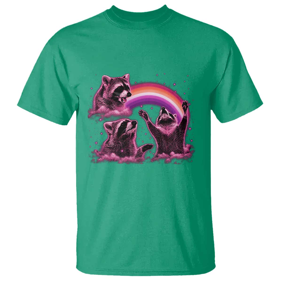Funny Pink Raccoon Live Laugh T Shirt Lesbian Pride Month TS12 Irish Green Print Your Wear