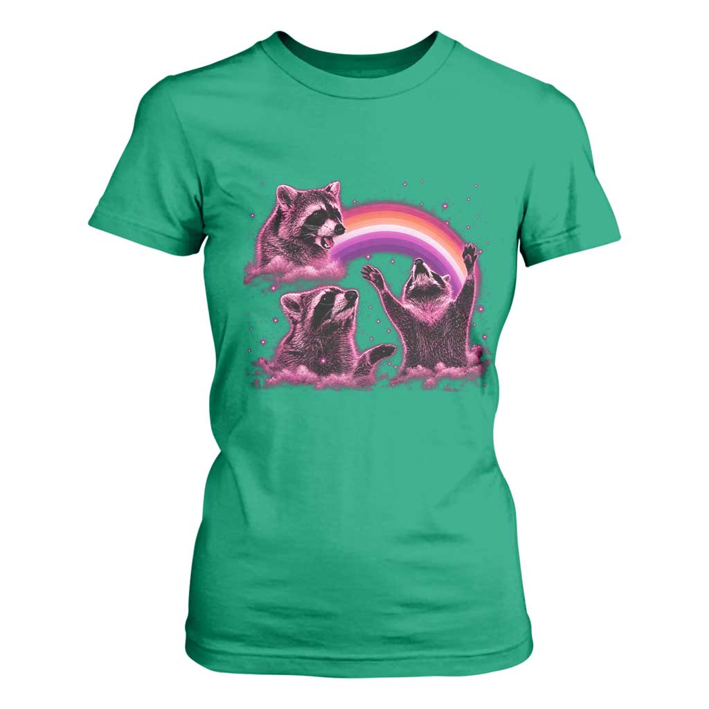 Funny Pink Raccoon Live Laugh T Shirt For Women Lesbian Pride Month TS12 Irish Green Print Your Wear