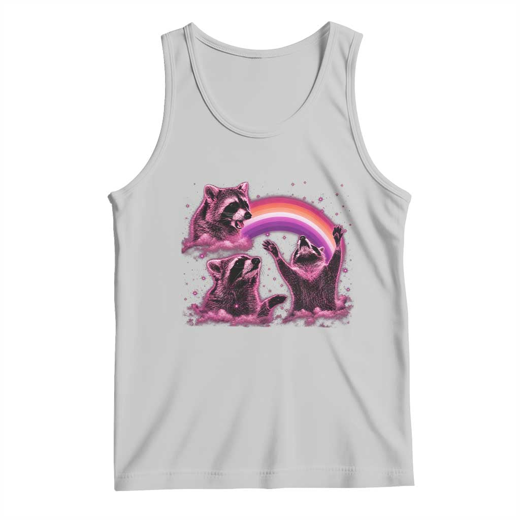 Funny Pink Raccoon Live Laugh Tank Top Lesbian Pride Month TS12 Ash Print Your Wear