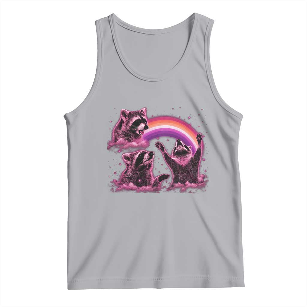Funny Pink Raccoon Live Laugh Tank Top Lesbian Pride Month TS12 Athletic Heather Print Your Wear