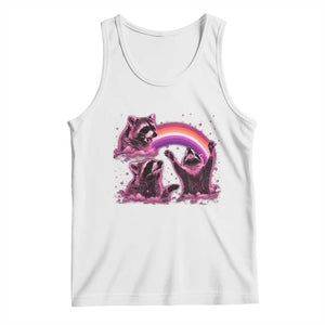 Funny Pink Raccoon Live Laugh Tank Top Lesbian Pride Month TS12 White Print Your Wear