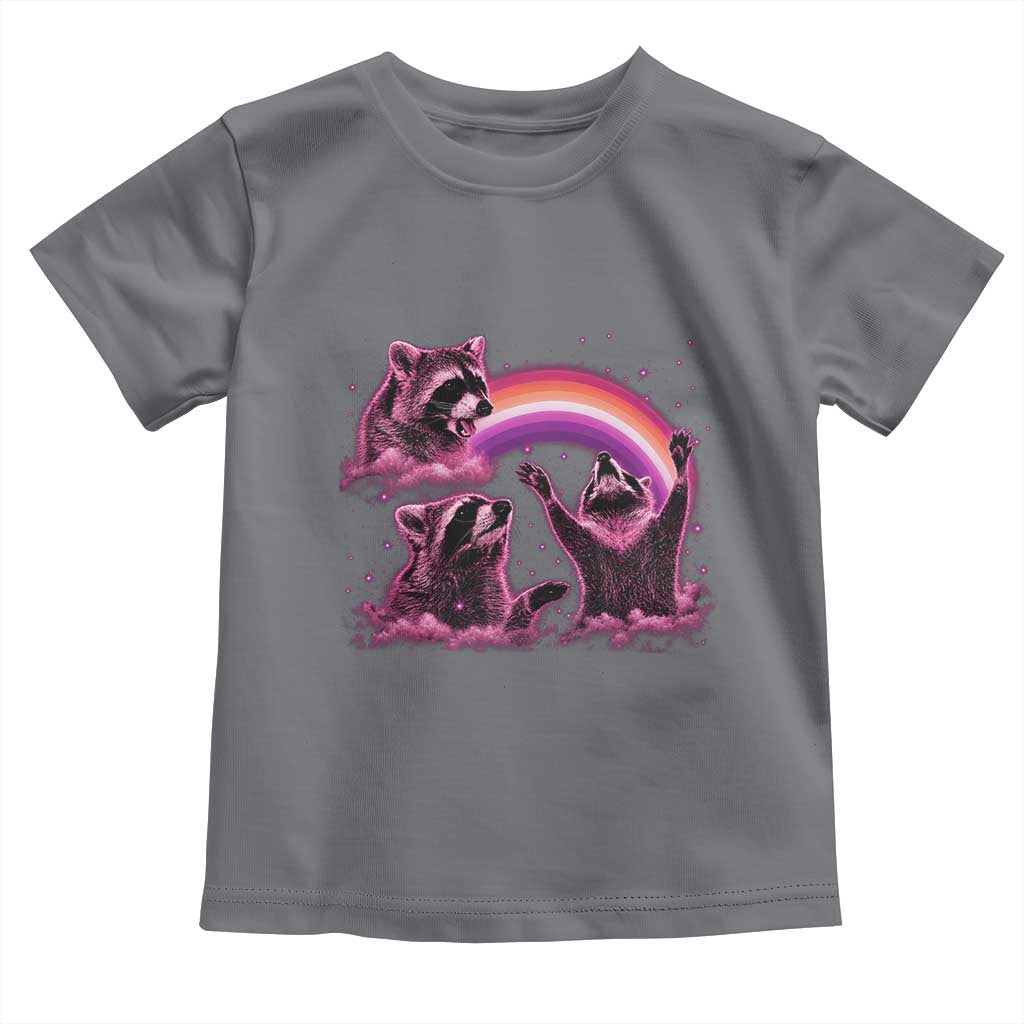 Funny Pink Raccoon Live Laugh Toddler T Shirt Lesbian Pride Month TS12 Charcoal Print Your Wear