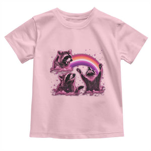 Funny Pink Raccoon Live Laugh Toddler T Shirt Lesbian Pride Month TS12 Light Pink Print Your Wear