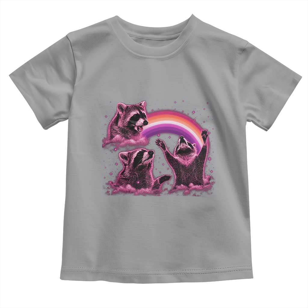 Funny Pink Raccoon Live Laugh Toddler T Shirt Lesbian Pride Month TS12 Sport Gray Print Your Wear