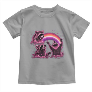 Funny Pink Raccoon Live Laugh Toddler T Shirt Lesbian Pride Month TS12 Sport Gray Print Your Wear