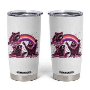 Funny Pink Raccoon Live Laugh Tumbler Cup Lesbian Pride Month TS12 White Print Your Wear