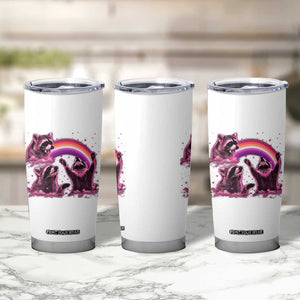 Funny Pink Raccoon Live Laugh Tumbler Cup Lesbian Pride Month TS12 Print Your Wear