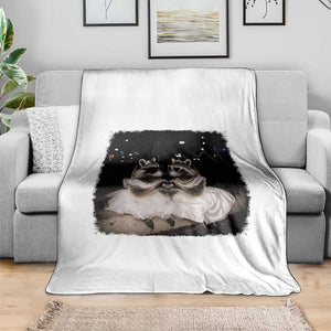 Funny Lesbian Raccoon Engagement Throw Blanket LGBTQ Pride Gift TS12 Print Your Wear