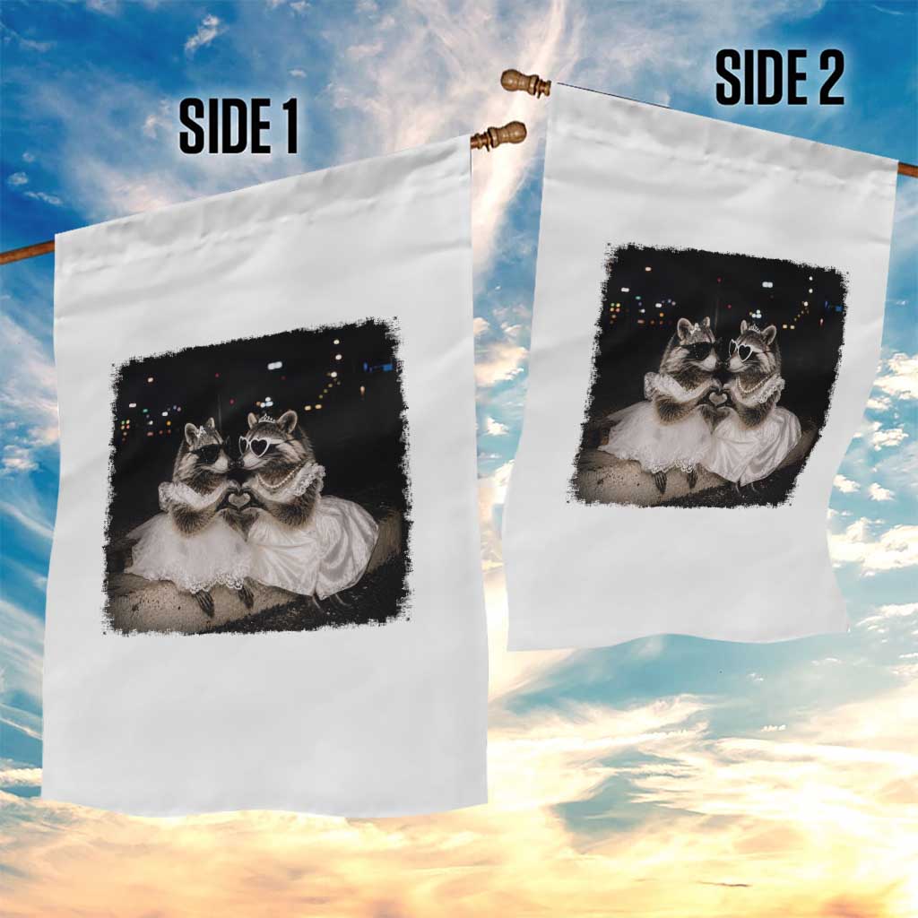 Funny Lesbian Raccoon Engagement Garden Flag LGBTQ Pride Gift TS12 Print Your Wear