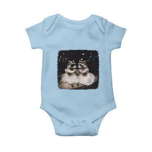 Funny Lesbian Raccoon Engagement Baby Onesie LGBTQ Pride Gift