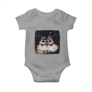 Funny Lesbian Raccoon Engagement Baby Onesie LGBTQ Pride Gift