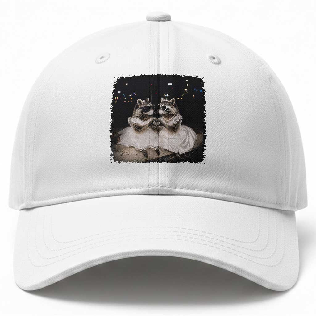 Funny Lesbian Raccoon Engagement Baseball Cap LGBTQ Pride Gift
