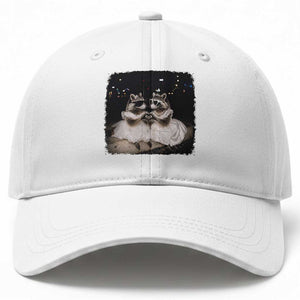 Funny Lesbian Raccoon Engagement Baseball Cap LGBTQ Pride Gift