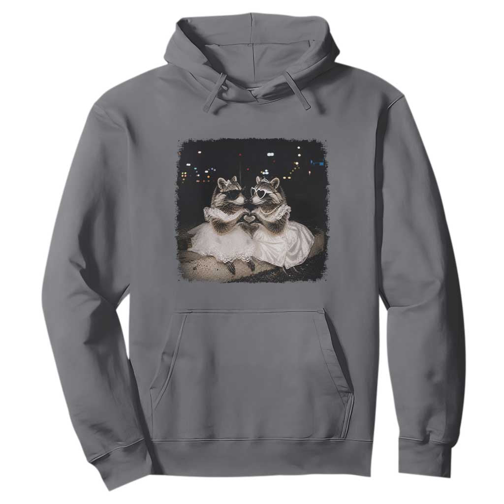 Funny Lesbian Raccoon Engagement Hoodie LGBTQ Pride Gift