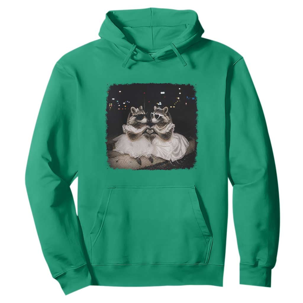 Funny Lesbian Raccoon Engagement Hoodie LGBTQ Pride Gift