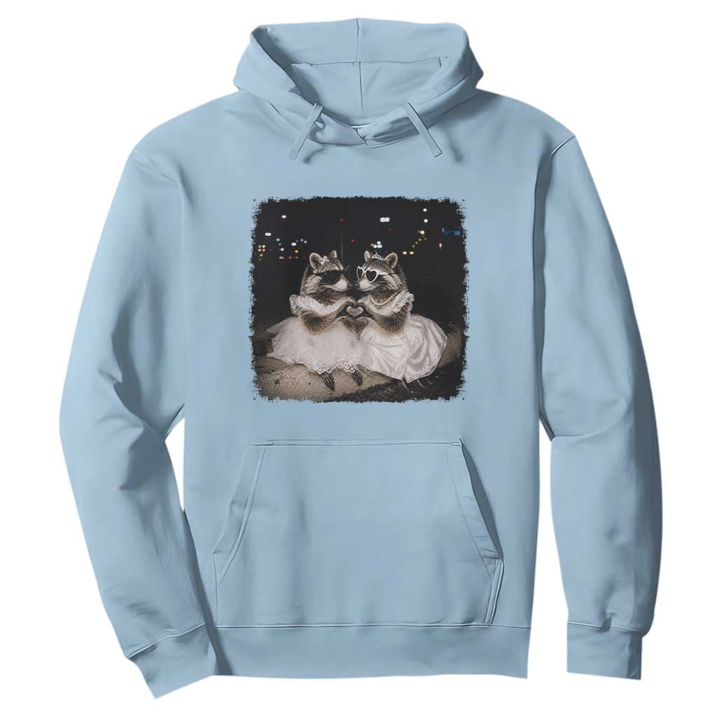 Funny Lesbian Raccoon Engagement Hoodie LGBTQ Pride Gift