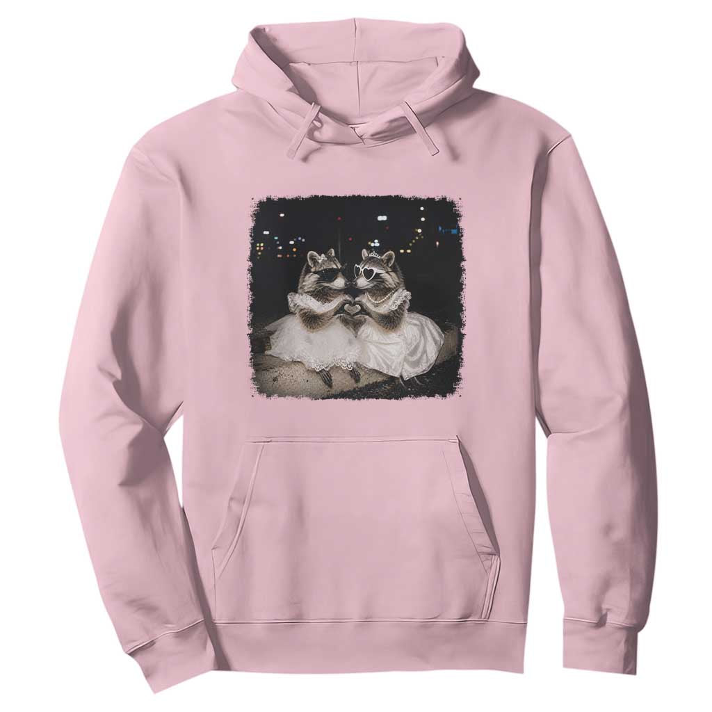 Funny Lesbian Raccoon Engagement Hoodie LGBTQ Pride Gift