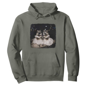 Funny Lesbian Raccoon Engagement Hoodie LGBTQ Pride Gift