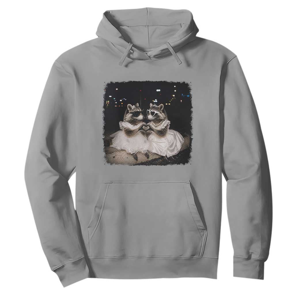 Funny Lesbian Raccoon Engagement Hoodie LGBTQ Pride Gift