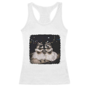 Funny Lesbian Raccoon Engagement Racerback Tank Top LGBTQ Pride Gift TS12 White Print Your Wear