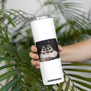 Funny Lesbian Raccoon Engagement Skinny Tumbler LGBTQ Pride Gift