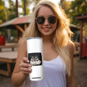 Funny Lesbian Raccoon Engagement Skinny Tumbler LGBTQ Pride Gift