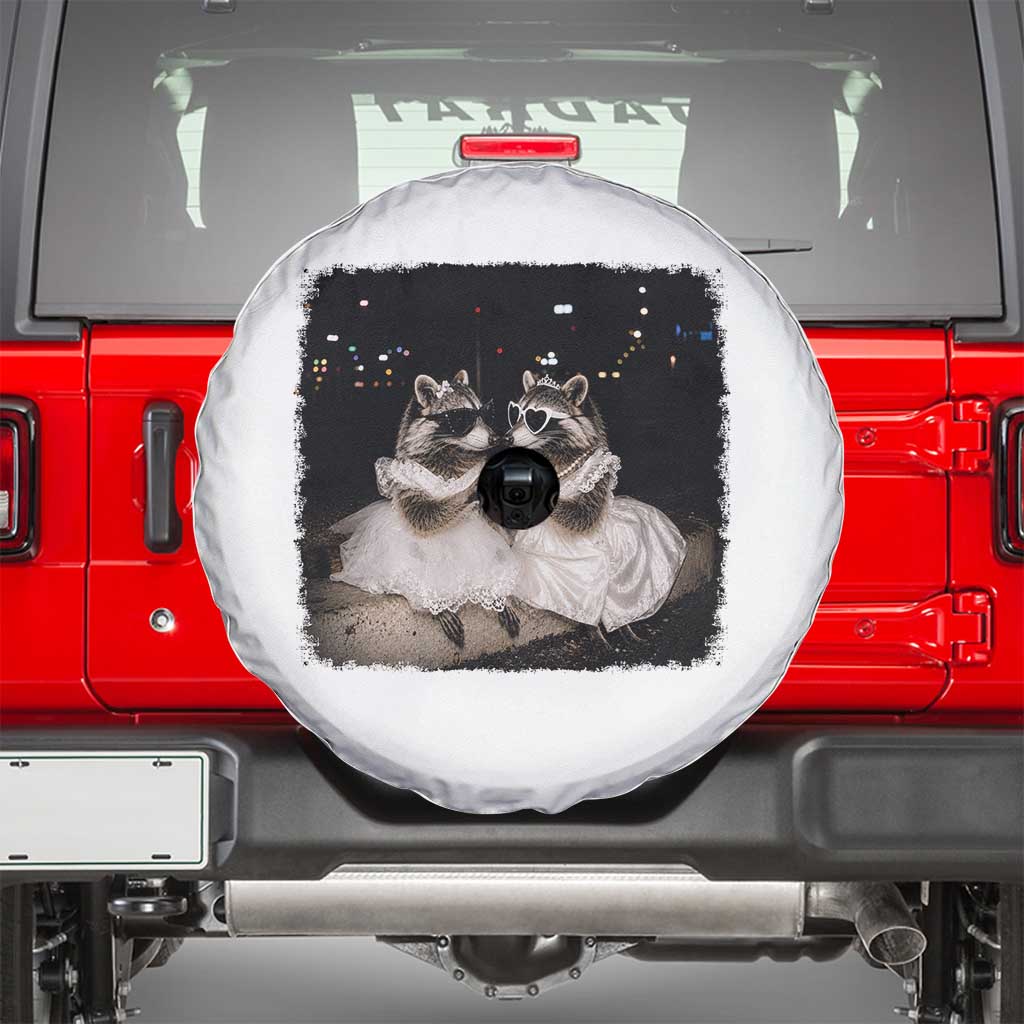 Funny Lesbian Raccoon Engagement Spare Tire Cover LGBTQ Pride Gift