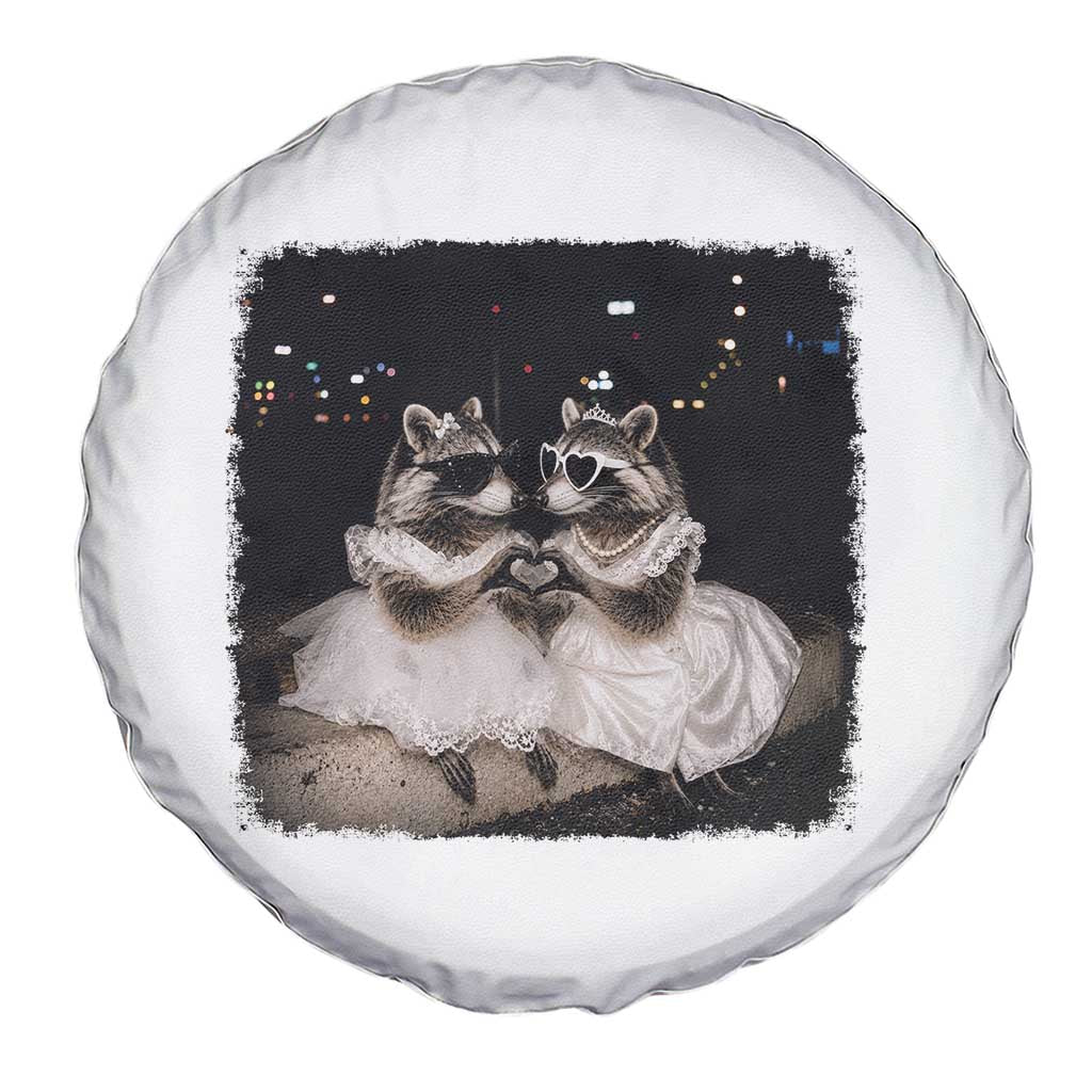 Funny Lesbian Raccoon Engagement Spare Tire Cover LGBTQ Pride Gift