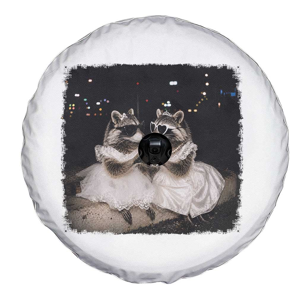 Funny Lesbian Raccoon Engagement Spare Tire Cover LGBTQ Pride Gift
