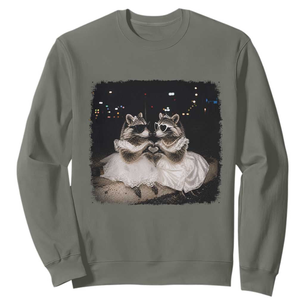Funny Lesbian Raccoon Engagement Sweatshirt LGBTQ Pride Gift