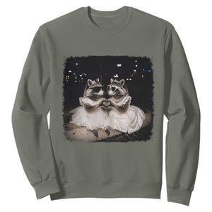 Funny Lesbian Raccoon Engagement Sweatshirt LGBTQ Pride Gift