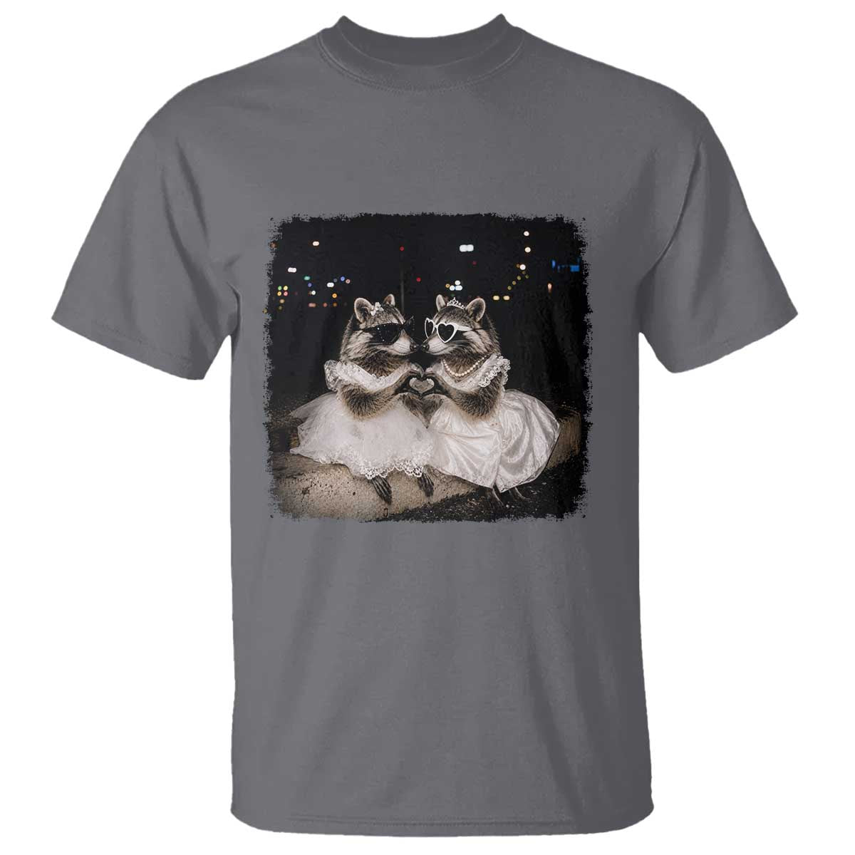 Funny Lesbian Raccoon Engagement T Shirt LGBTQ Pride Gift