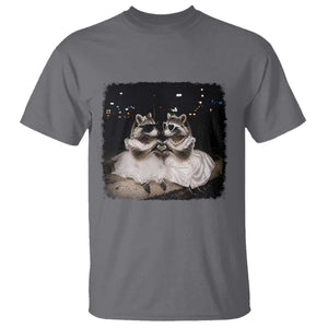 Funny Lesbian Raccoon Engagement T Shirt LGBTQ Pride Gift