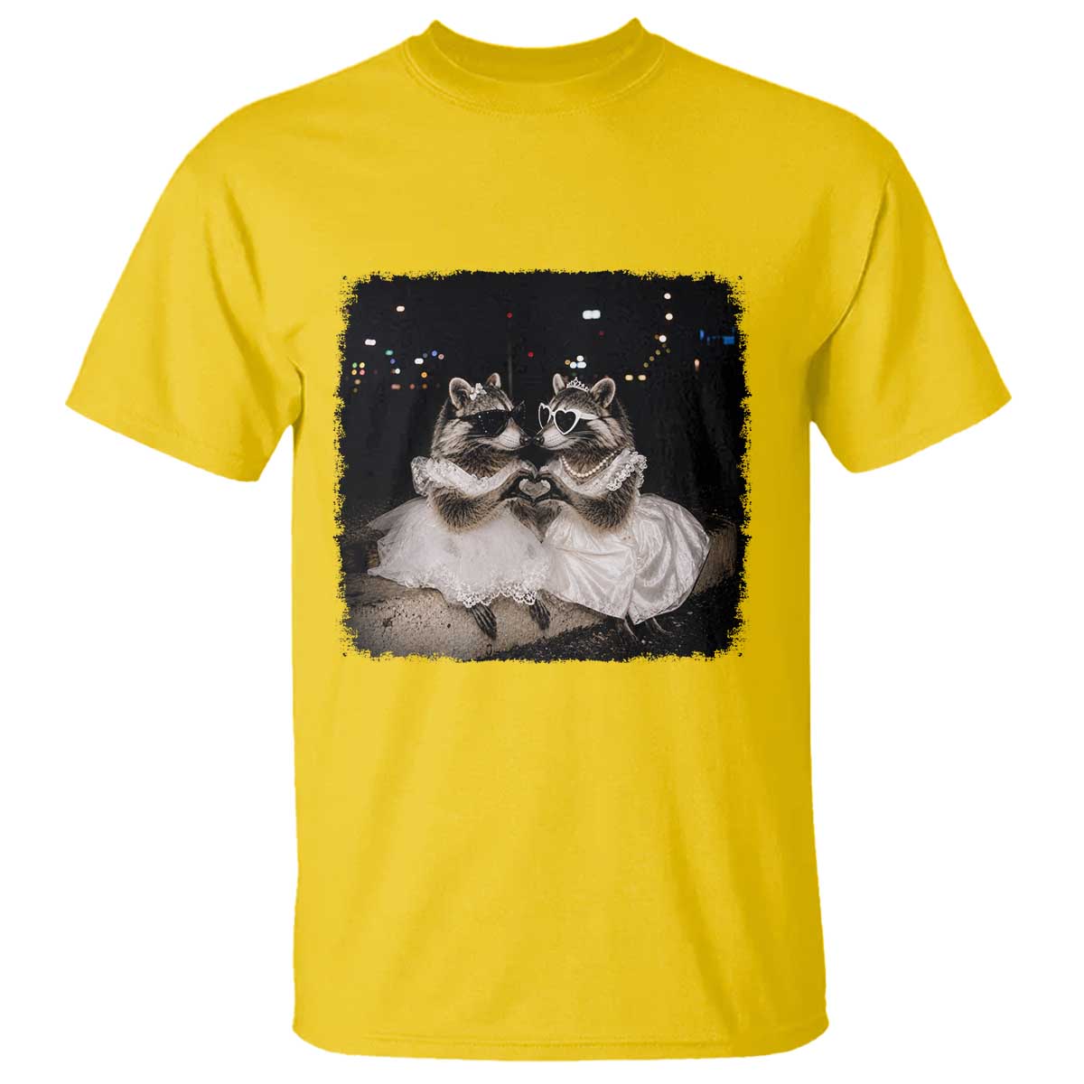 Funny Lesbian Raccoon Engagement T Shirt LGBTQ Pride Gift