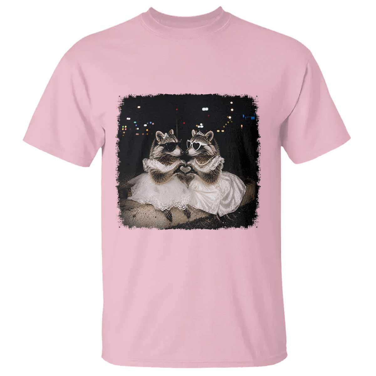 Funny Lesbian Raccoon Engagement T Shirt LGBTQ Pride Gift