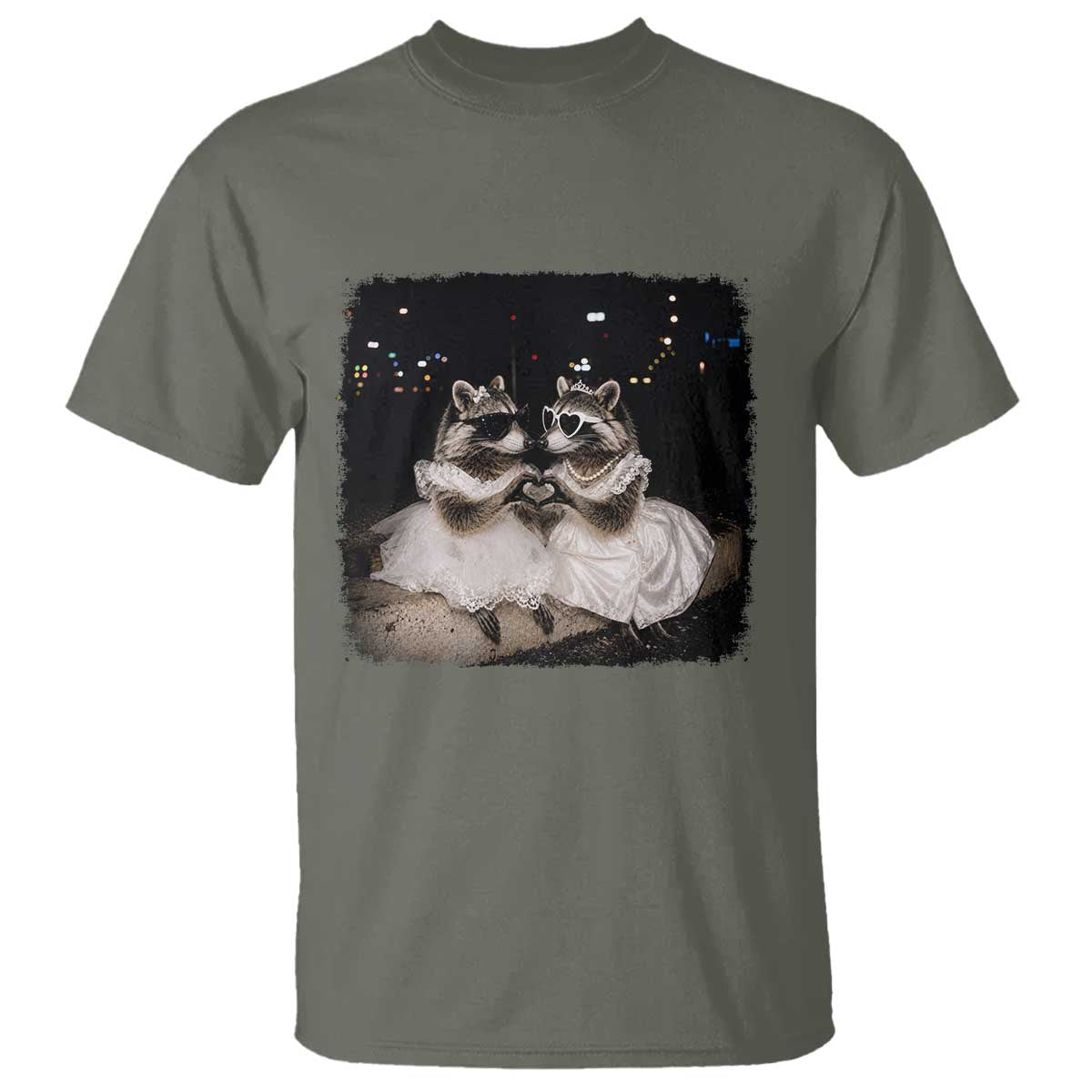Funny Lesbian Raccoon Engagement T Shirt LGBTQ Pride Gift