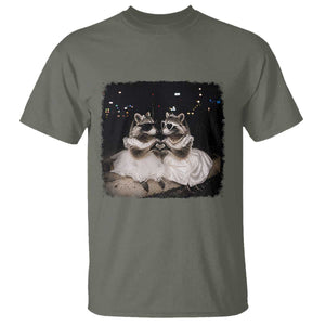 Funny Lesbian Raccoon Engagement T Shirt LGBTQ Pride Gift
