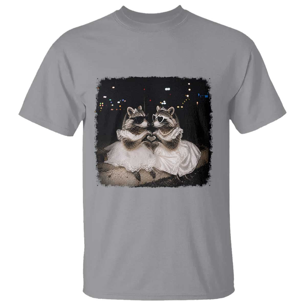 Funny Lesbian Raccoon Engagement T Shirt LGBTQ Pride Gift