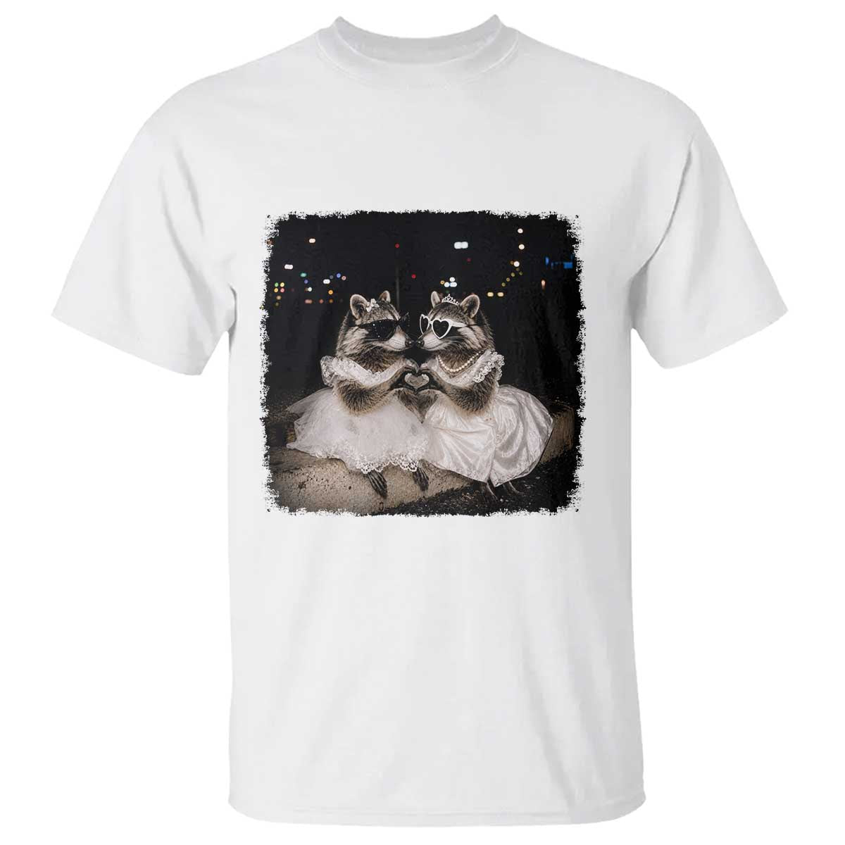 Funny Lesbian Raccoon Engagement T Shirt LGBTQ Pride Gift