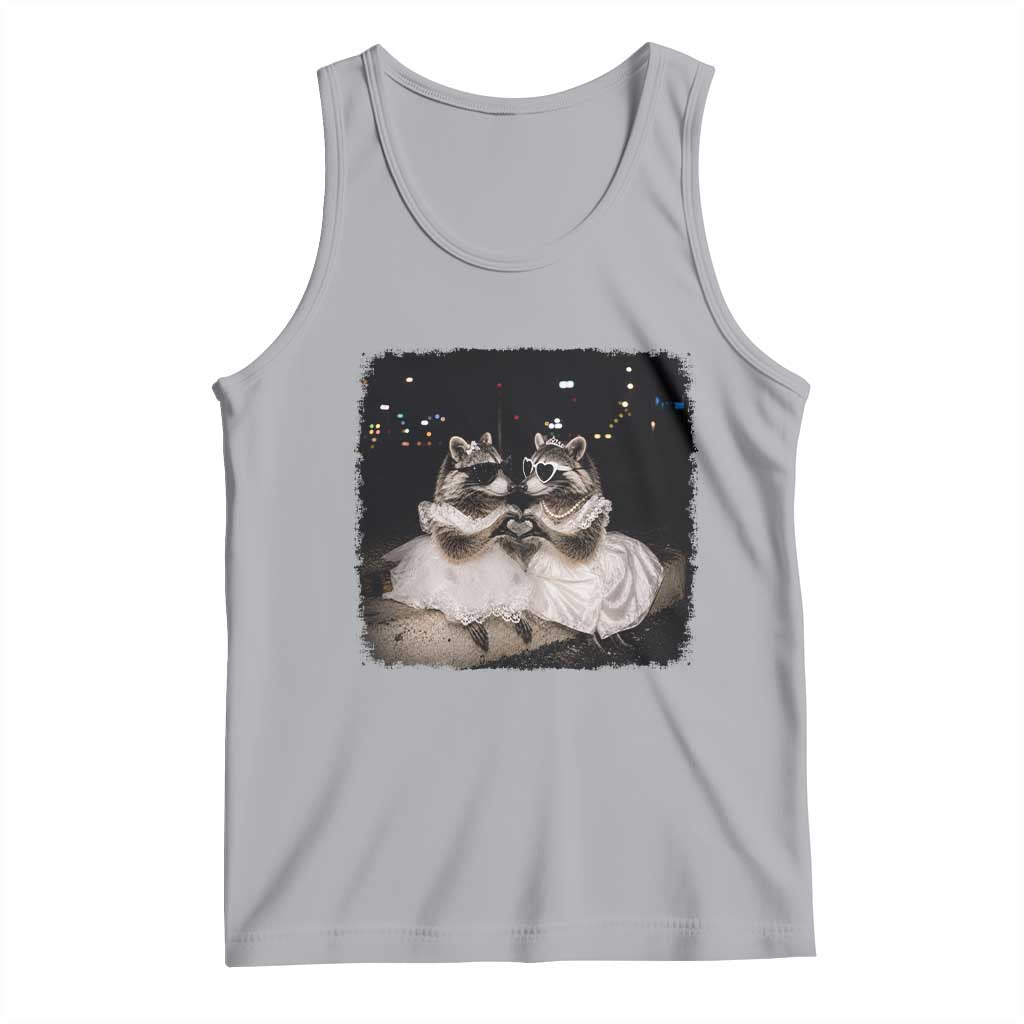 Funny Lesbian Raccoon Engagement Tank Top LGBTQ Pride Gift