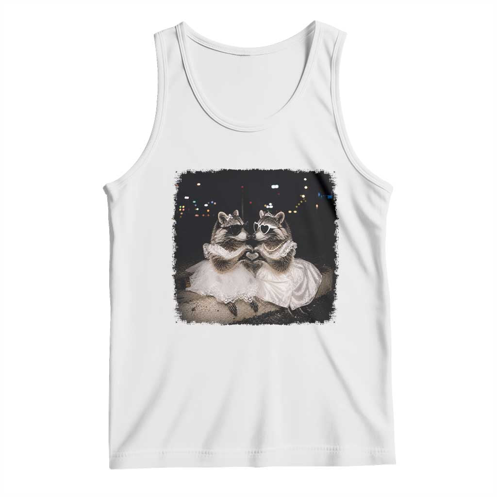 Funny Lesbian Raccoon Engagement Tank Top LGBTQ Pride Gift
