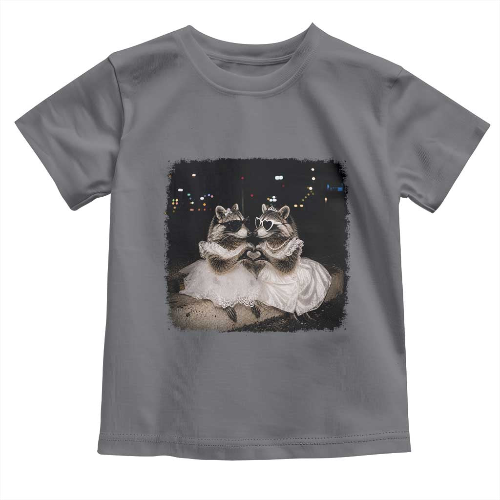 Funny Lesbian Raccoon Engagement Toddler T Shirt LGBTQ Pride Gift TS12 Charcoal Print Your Wear