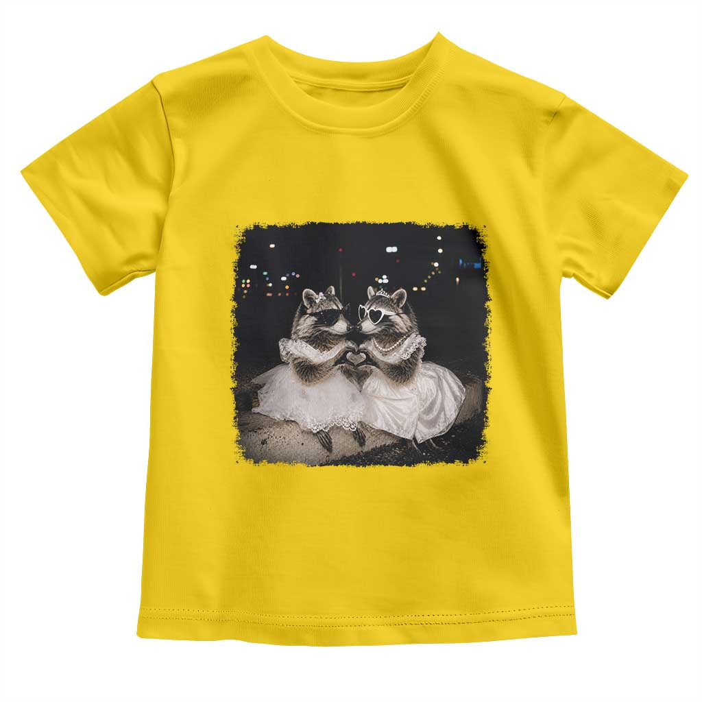 Funny Lesbian Raccoon Engagement Toddler T Shirt LGBTQ Pride Gift TS12 Daisy Print Your Wear