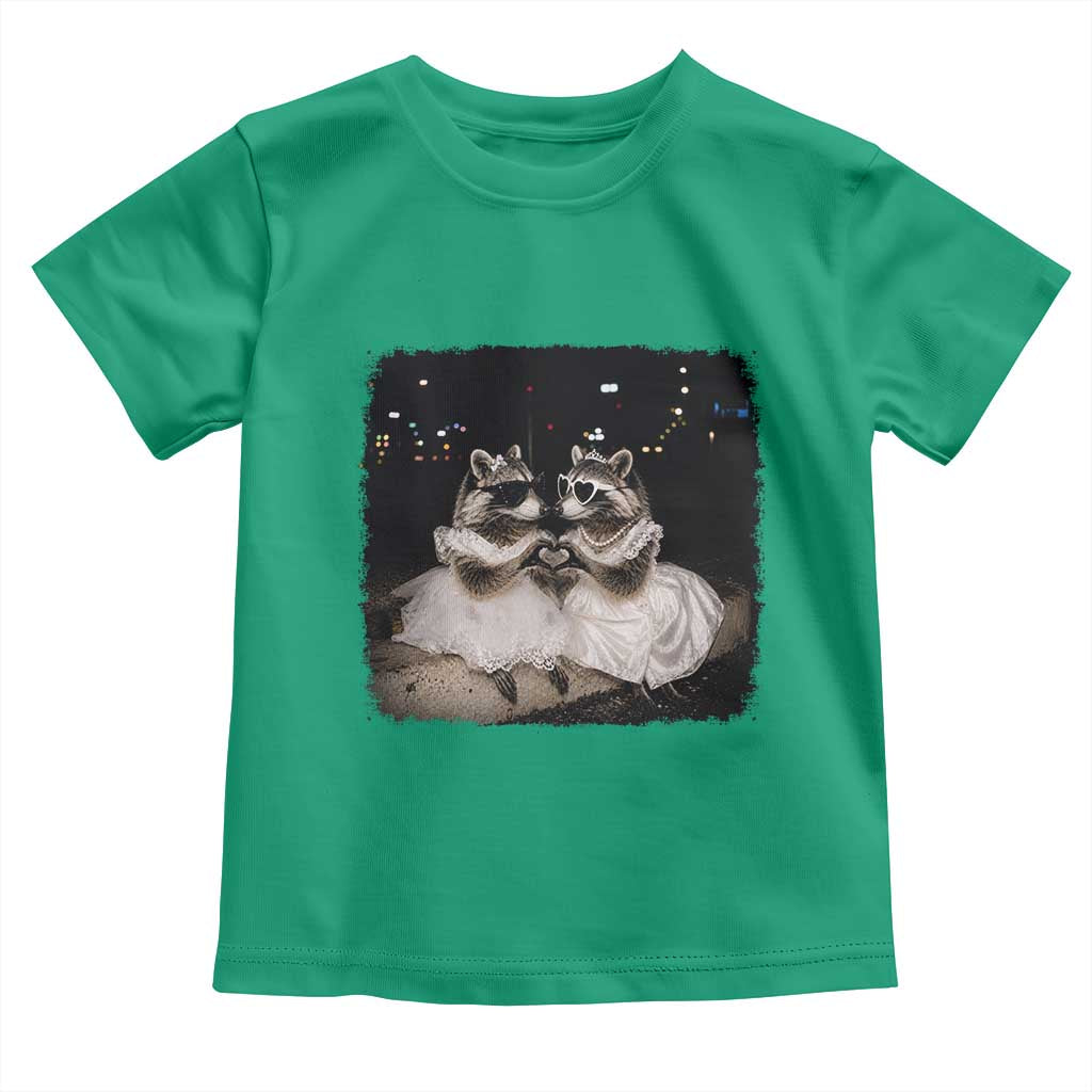 Funny Lesbian Raccoon Engagement Toddler T Shirt LGBTQ Pride Gift TS12 Irish Green Print Your Wear