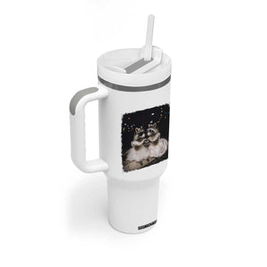 Funny Lesbian Raccoon Engagement Tumbler With Handle LGBTQ Pride Gift