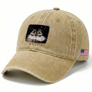 Funny Lesbian Raccoon Engagement Washed Cotton Baseball Cap LGBTQ Pride Gift TS12 Print Your Wear