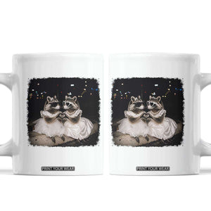 Funny Lesbian Raccoon Engagement Coffee Mug LGBTQ Pride Gift TS12 White Print Your Wear