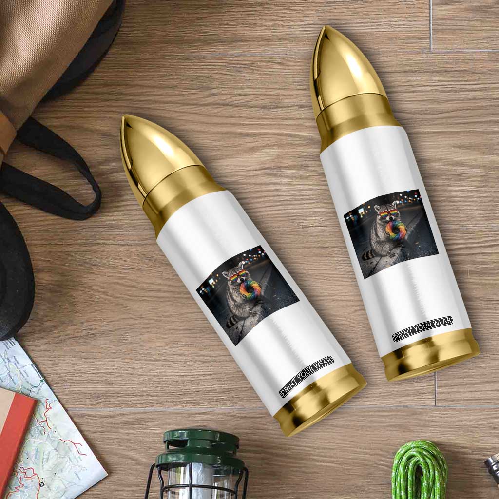 Raccoon Eating Baguette Graphic Bullet Tumbler Humorous Gay Pride Gift