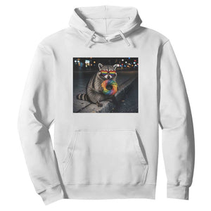 Raccoon Eating Baguette Graphic Hoodie Humorous Gay Pride Gift