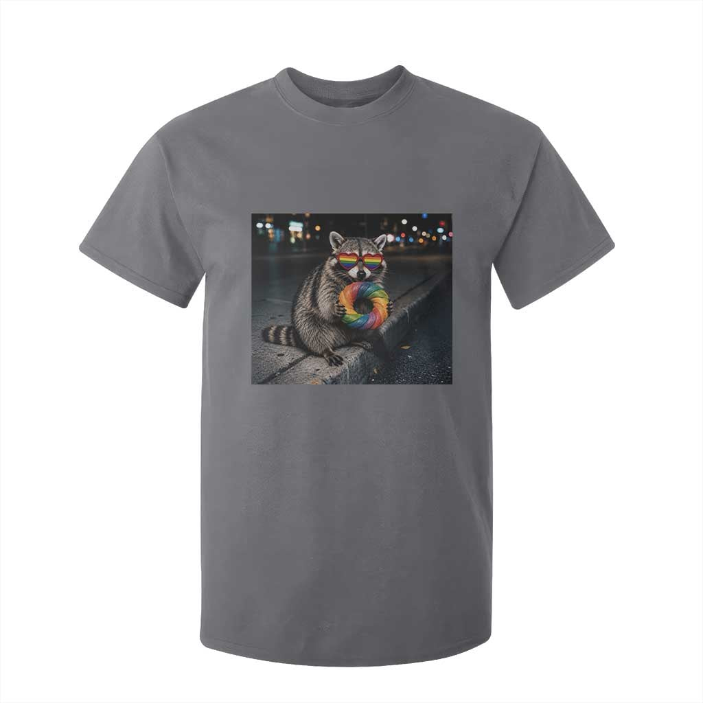 Raccoon Eating Baguette Graphic T Shirt For Kid Humorous Gay Pride Gift TS12 Charcoal Print Your Wear